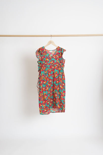Robe courte volants gaze de coton ORUDA