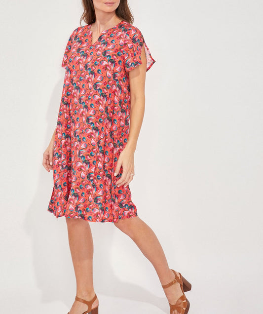 Robe imprimée fluide évasée Ecovero ZOE