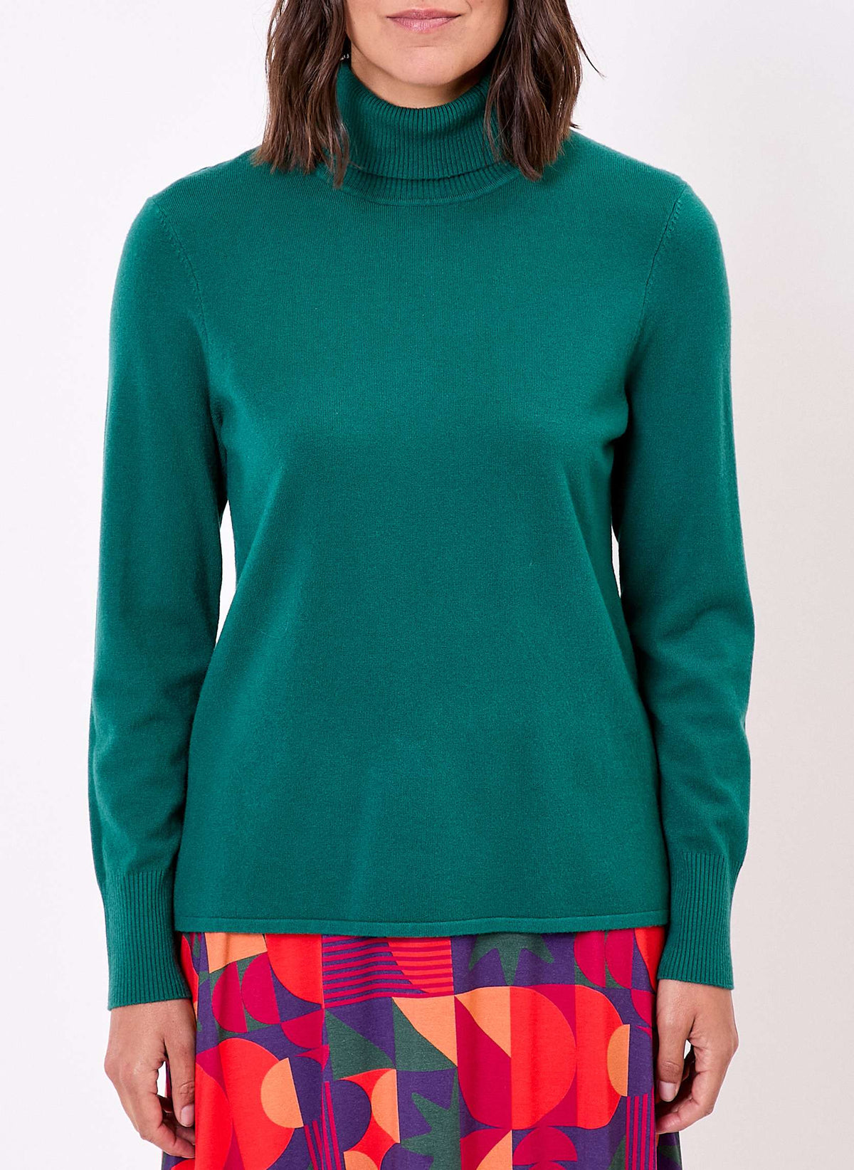Pull maille col roulé uni BHOLA