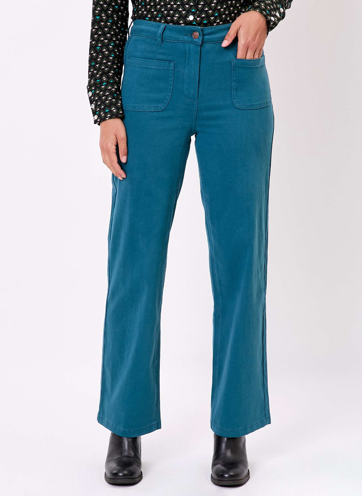 Pantalon large coton stretch OMAYA