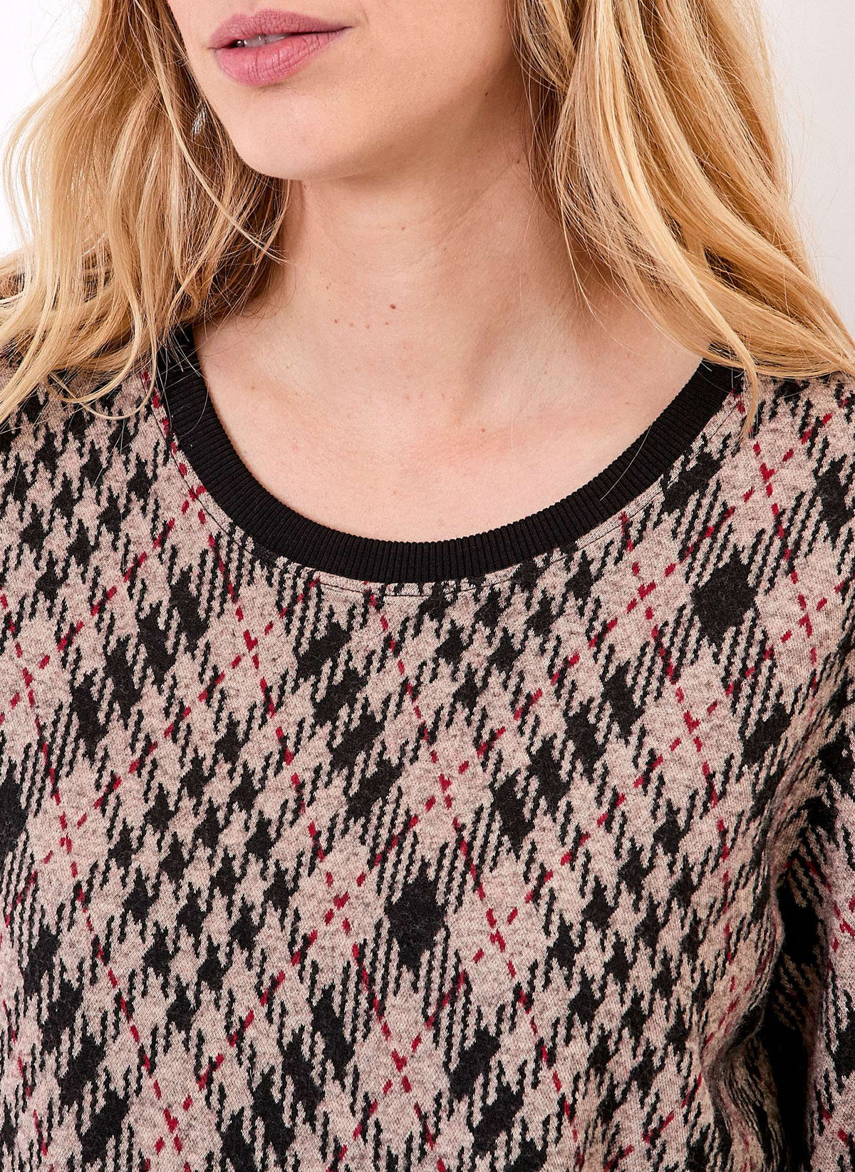 Sweat col rond maille jacquard BASILIE