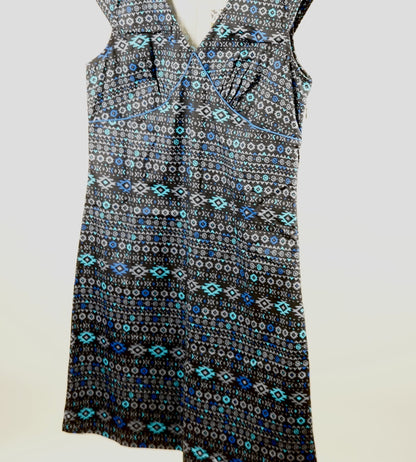 Robe coton imprimé col V sans manche OJANY