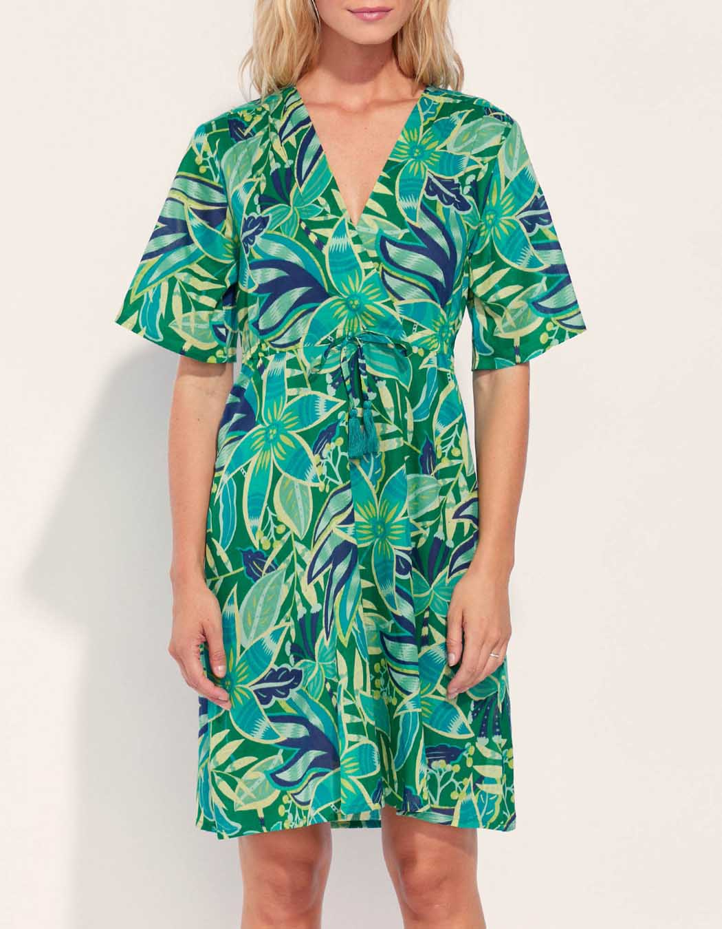Robe coton bio empire imprimée ZAINA