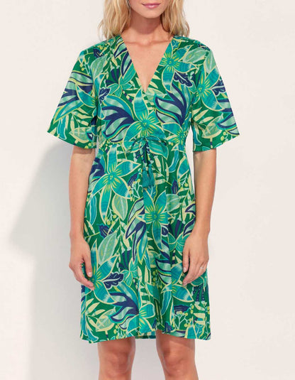 Robe coton bio empire imprimée ZAINA