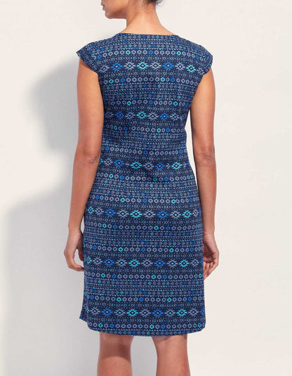 Robe coton imprimé col V sans manche OJANY