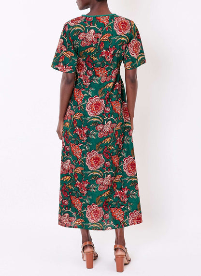 Robe longue imprimée fluide PEARLY