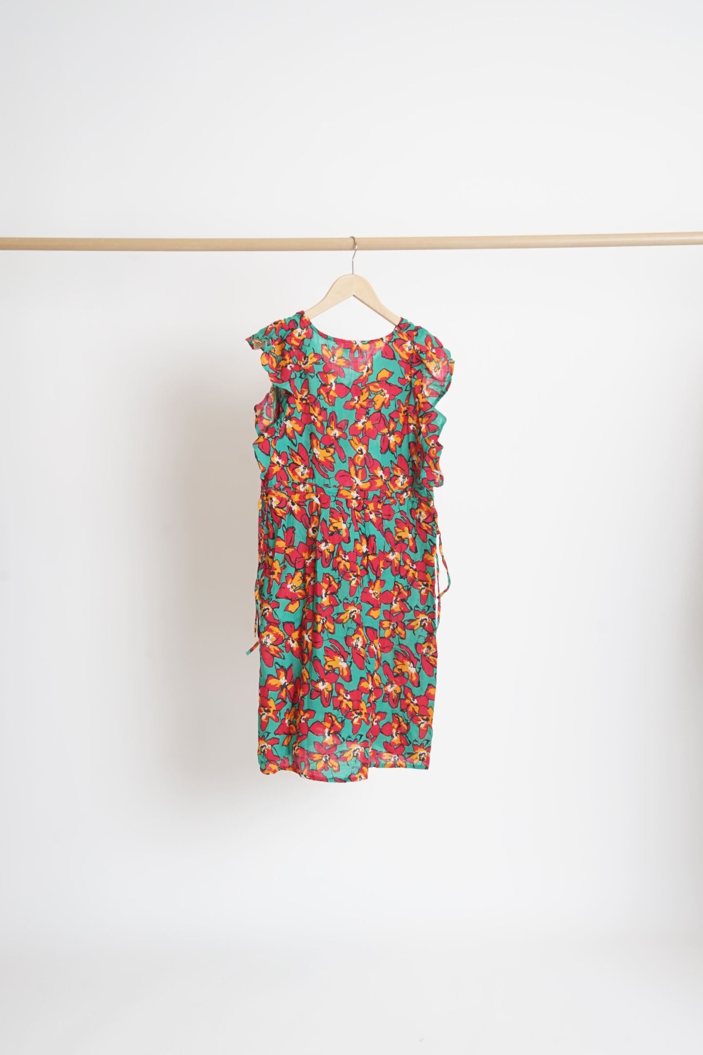 Robe courte volants gaze de coton ORUDA