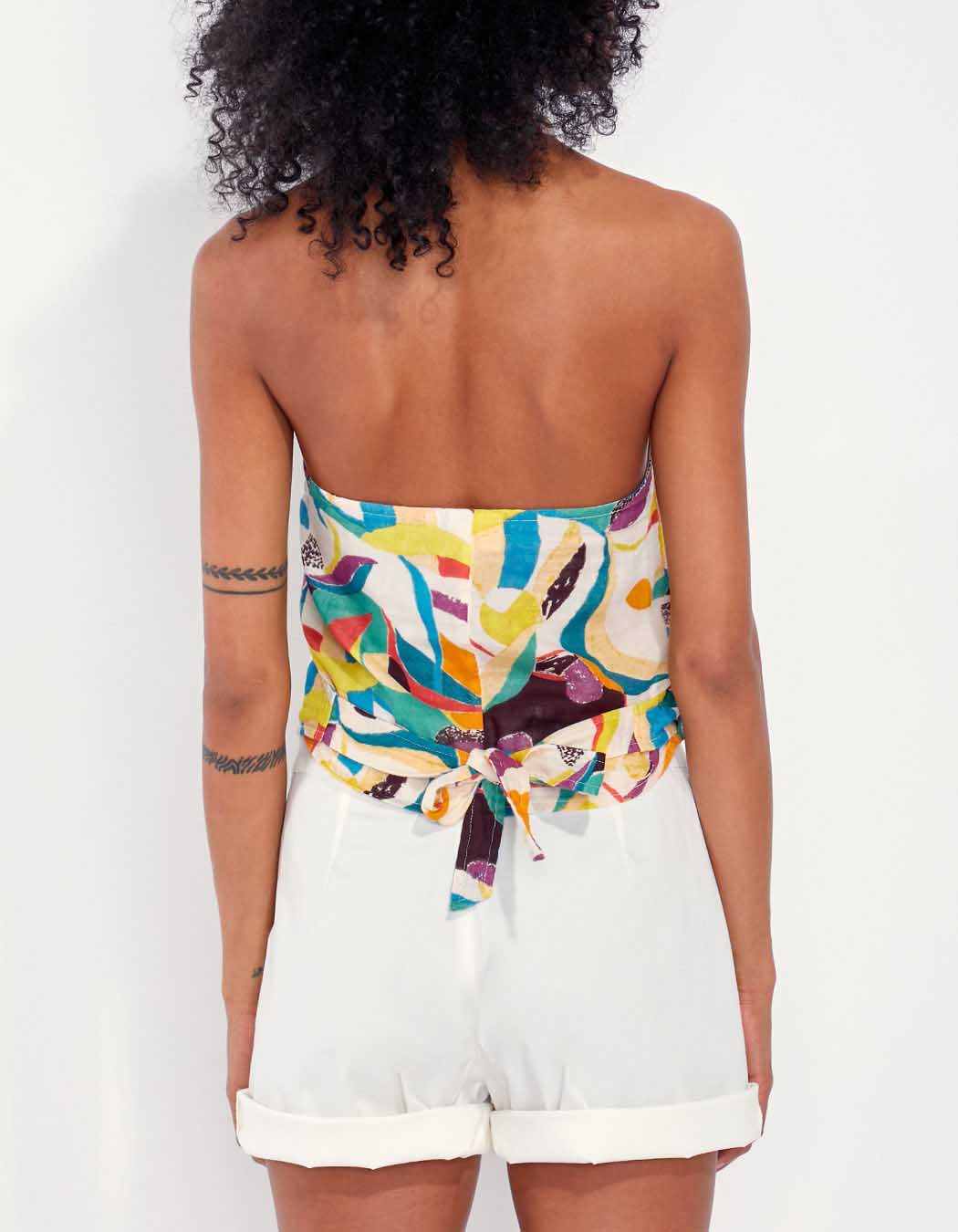 Top dos nu cache-cœur gaze de coton QUJA