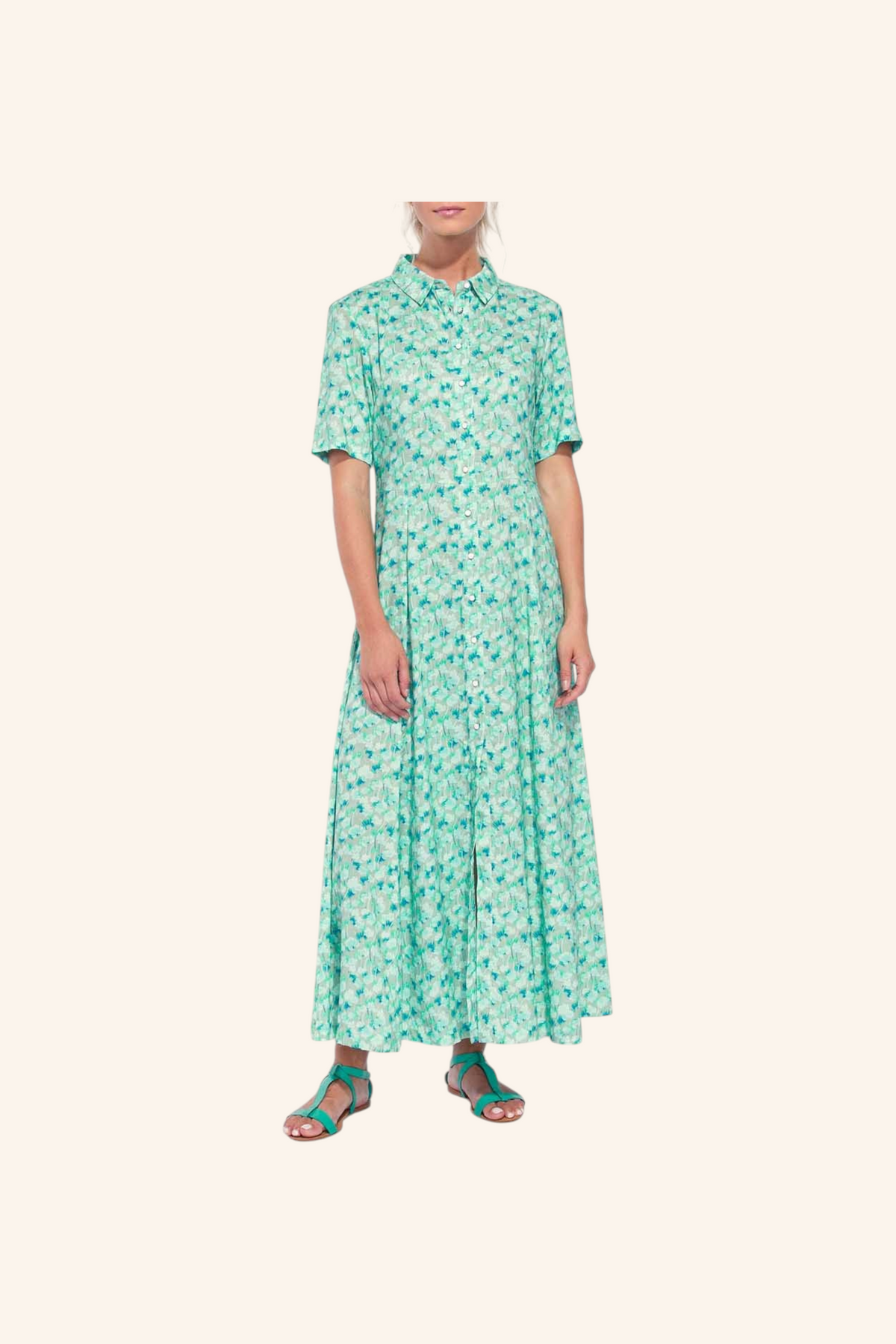 Robe chemise longue imprimée Ecovero GUADALUPE