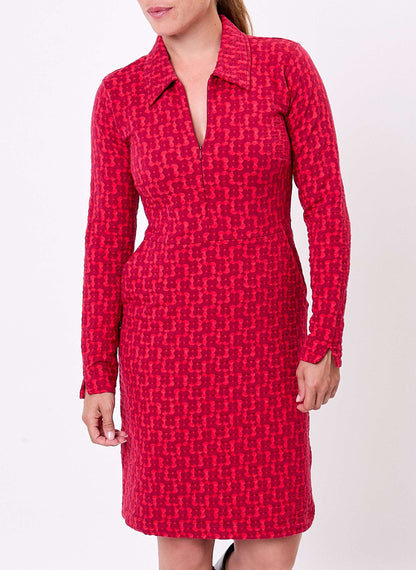 Robe maille jaquard bio col zippé CLELIE