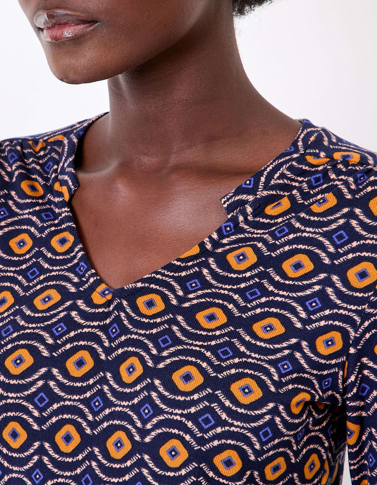 T-shirt imprimé fluide col V maille ORVAR