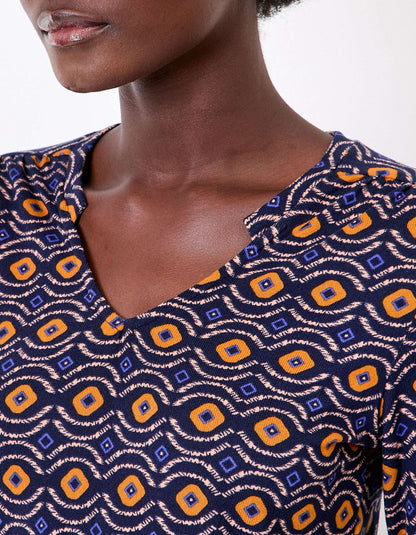 T-shirt imprimé fluide col V maille ORVAR