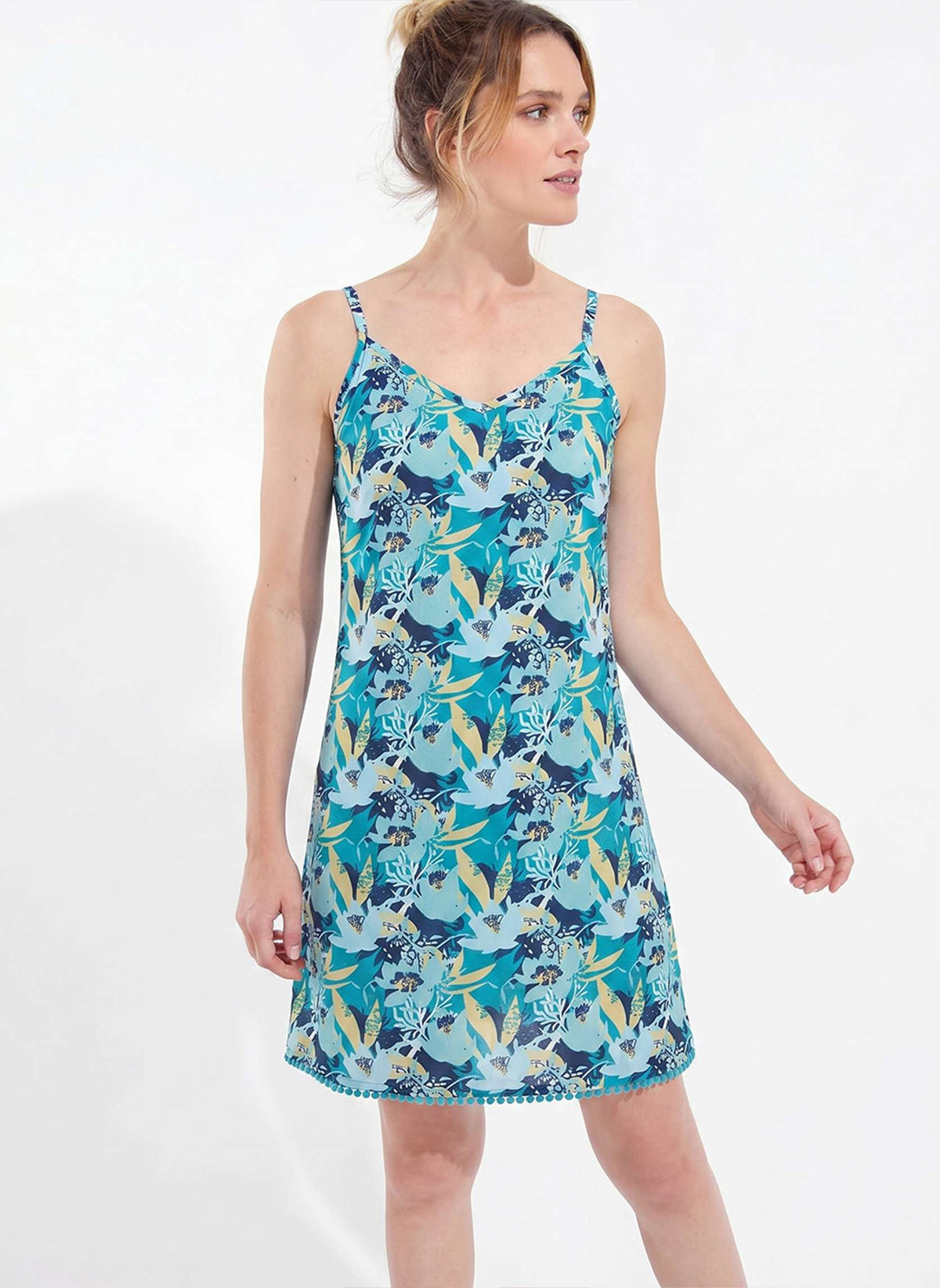 Robe voile de coton bio fines bretelles IONA
