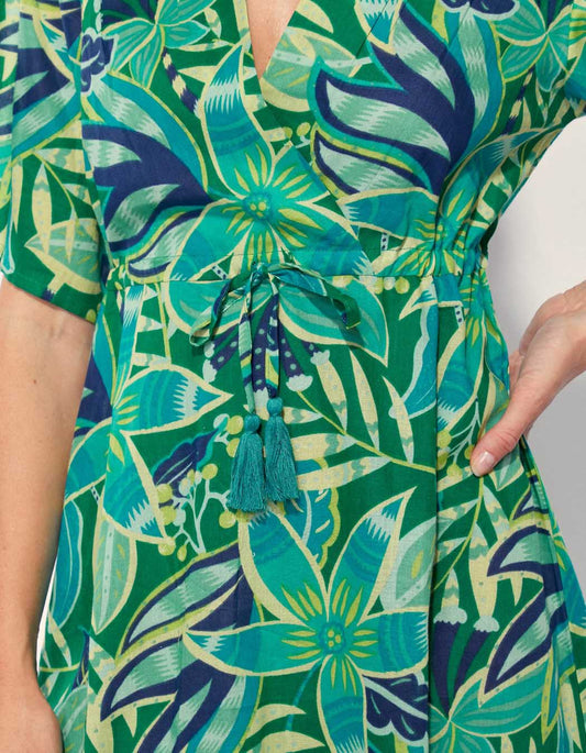 Robe coton bio empire imprimée ZAINA