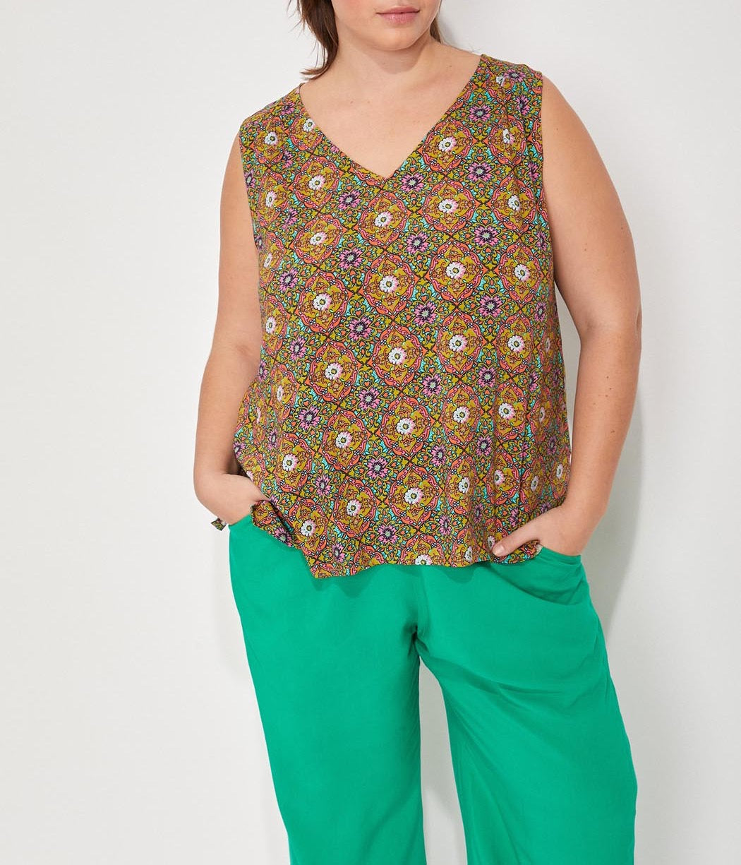 Top évasé sans manche ecovero MAYAHUEL