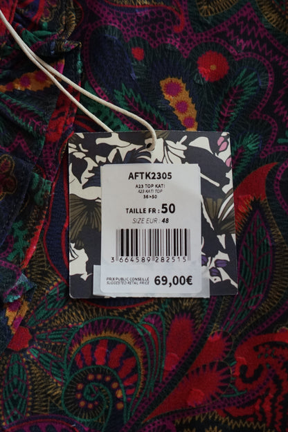 Blouse fluide imprimée col volanté KATI