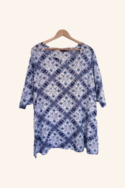 Tunique classique 100% coton, manches trois-quarts