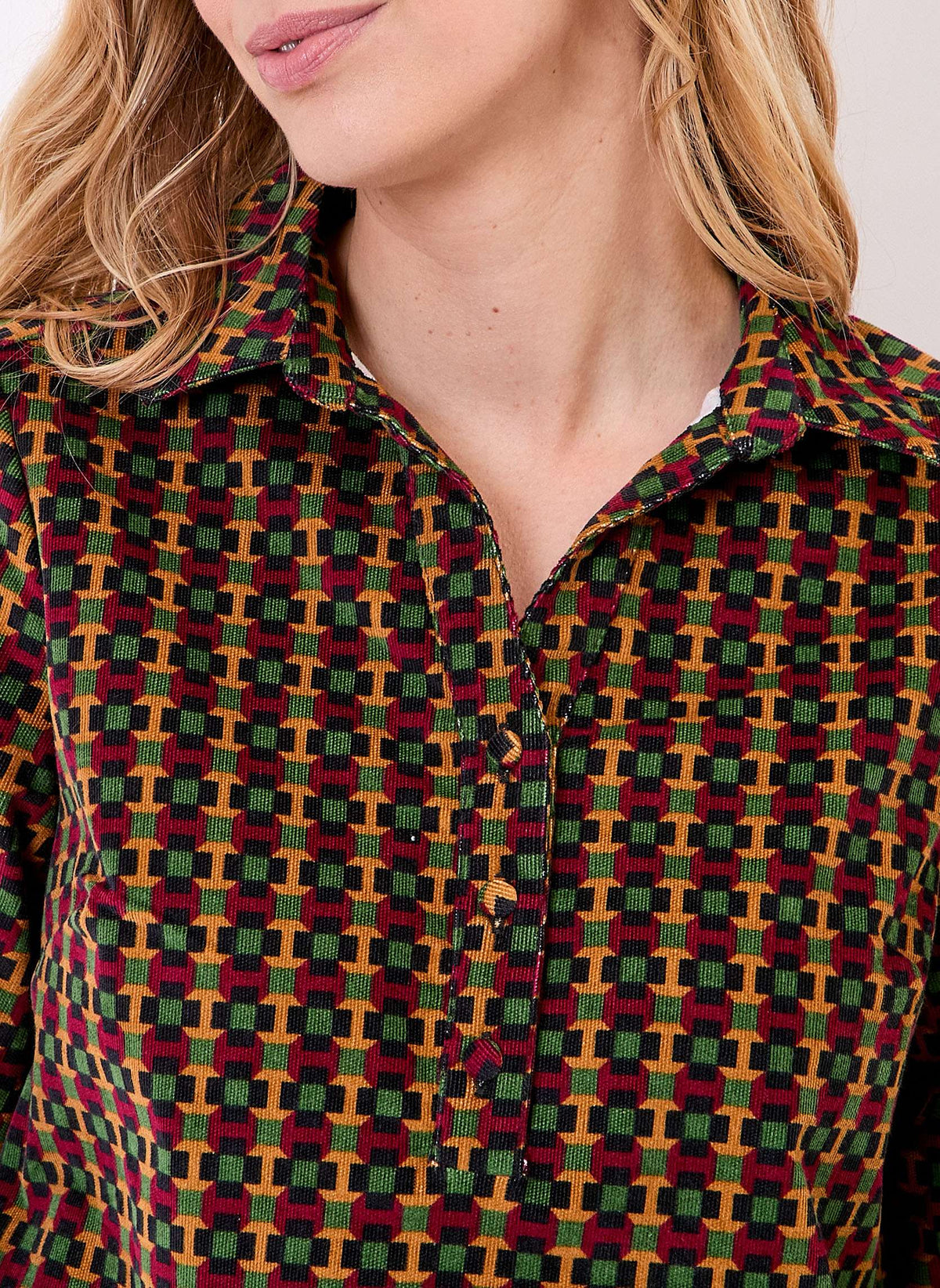 Robe droite velours imprimé côtelé PASSO