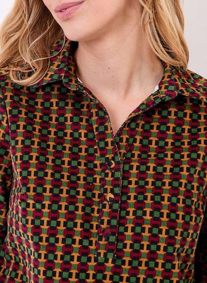 Robe droite velours imprimé côtelé PASSO