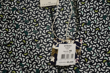 Chemisier imprimé sans manche coton lin ROSA