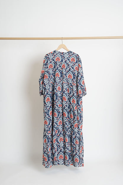 Robe longue imprimée voile de coton bio esprit bohème CATALEYA