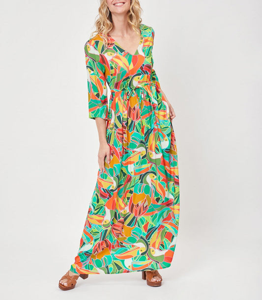Robe longue imprimée fluide Ecovero QUIMPUR
