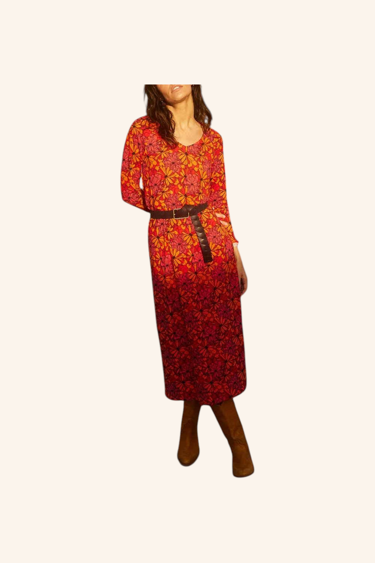 Robe midi en maille jersey BEELA