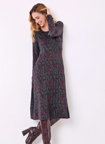 Robe midi imprimée maille fluide BANY