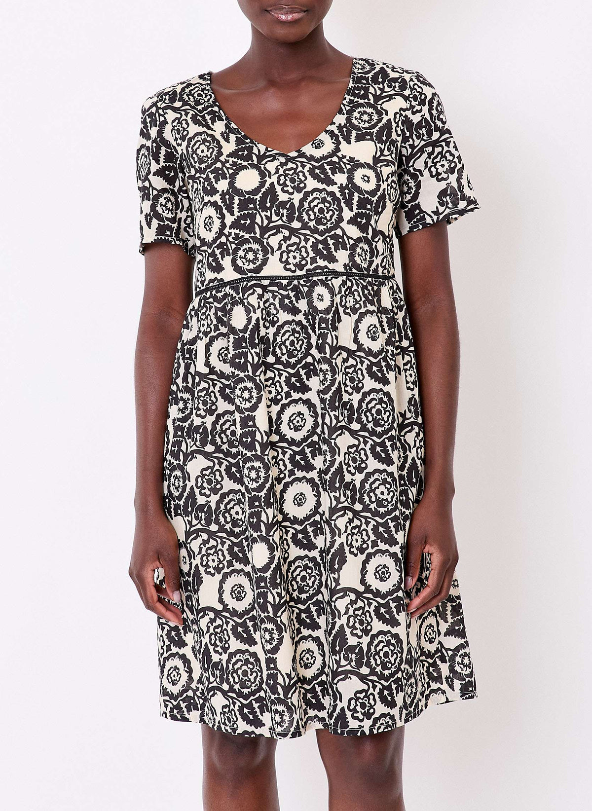 Robe imprimée évasée coton bio doublé SIWAN