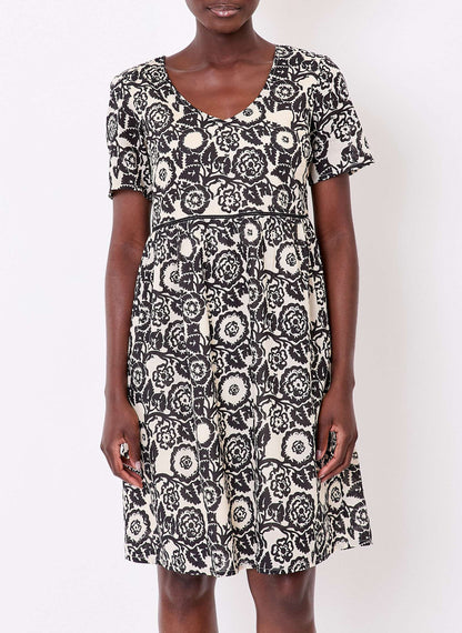 Robe imprimée évasée coton bio doublé SIWAN