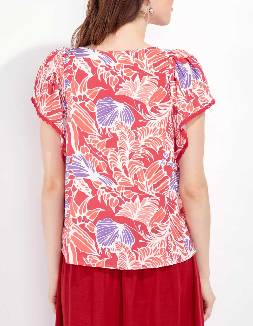 Top imprimé dentelles NEEMA