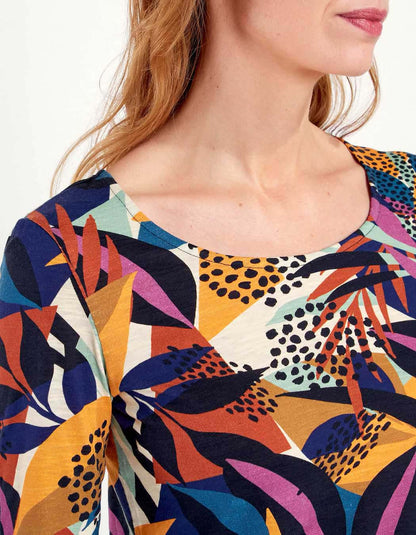 T-shirt droit coton flammé imprimé KANPUR