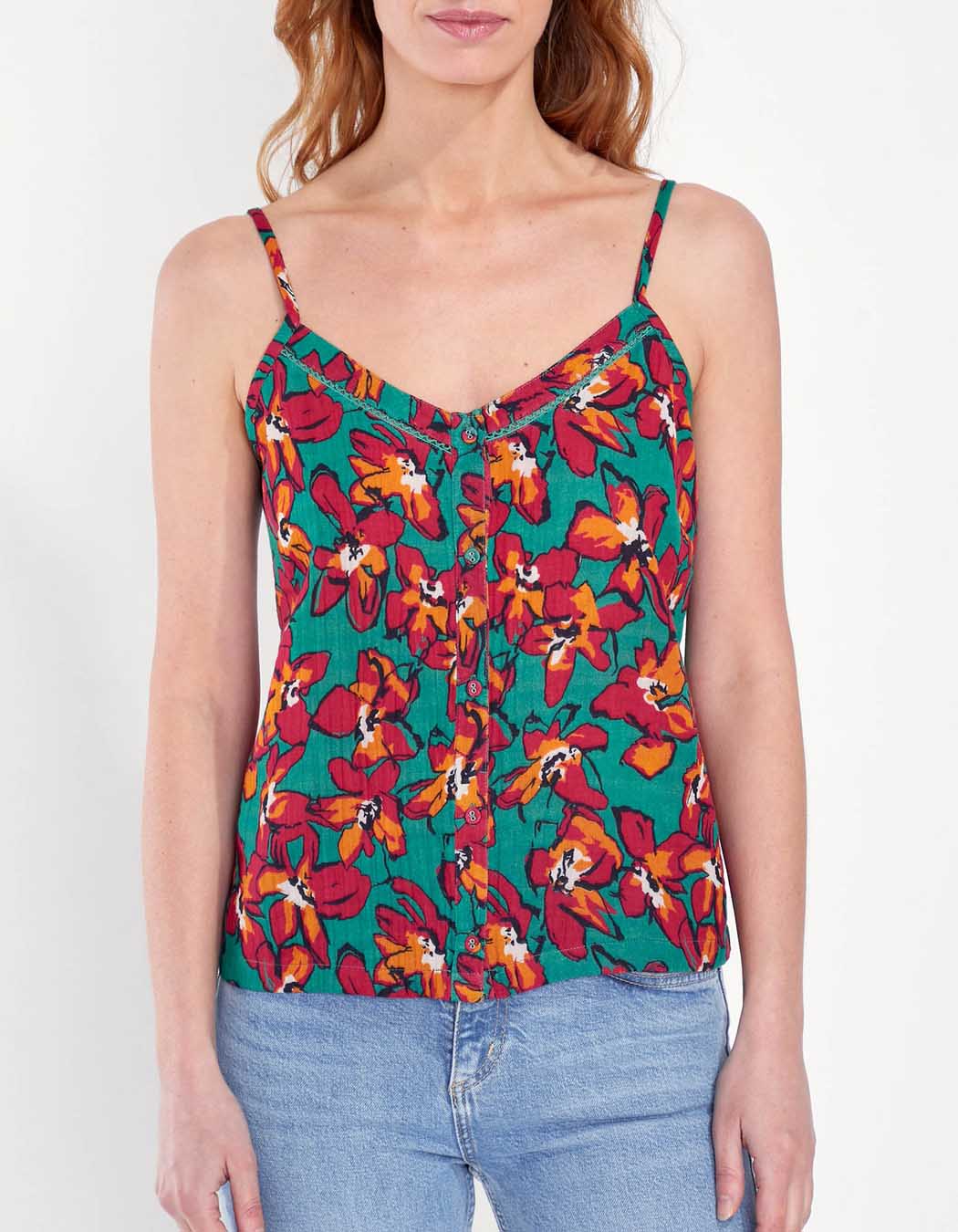 Débardeur boutons gaze de coton ULANI