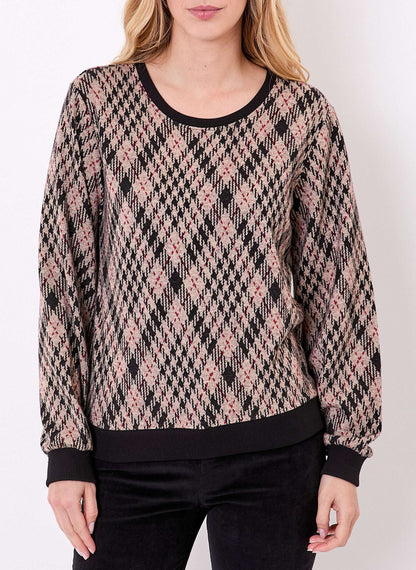 Sweat col rond maille jacquard BASILIE