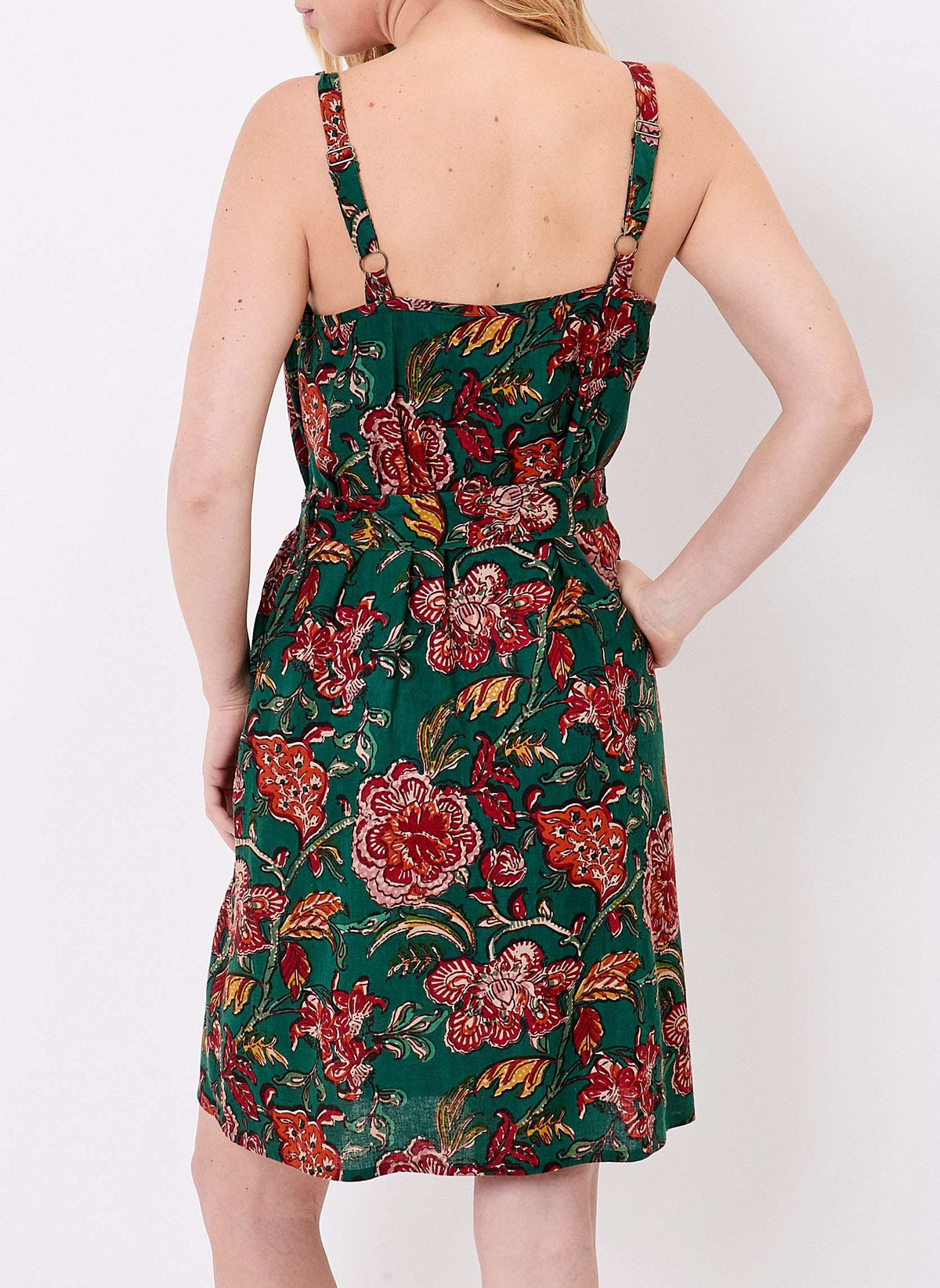 Robe imprimée fluide sans manches avec ceinture NATHOR