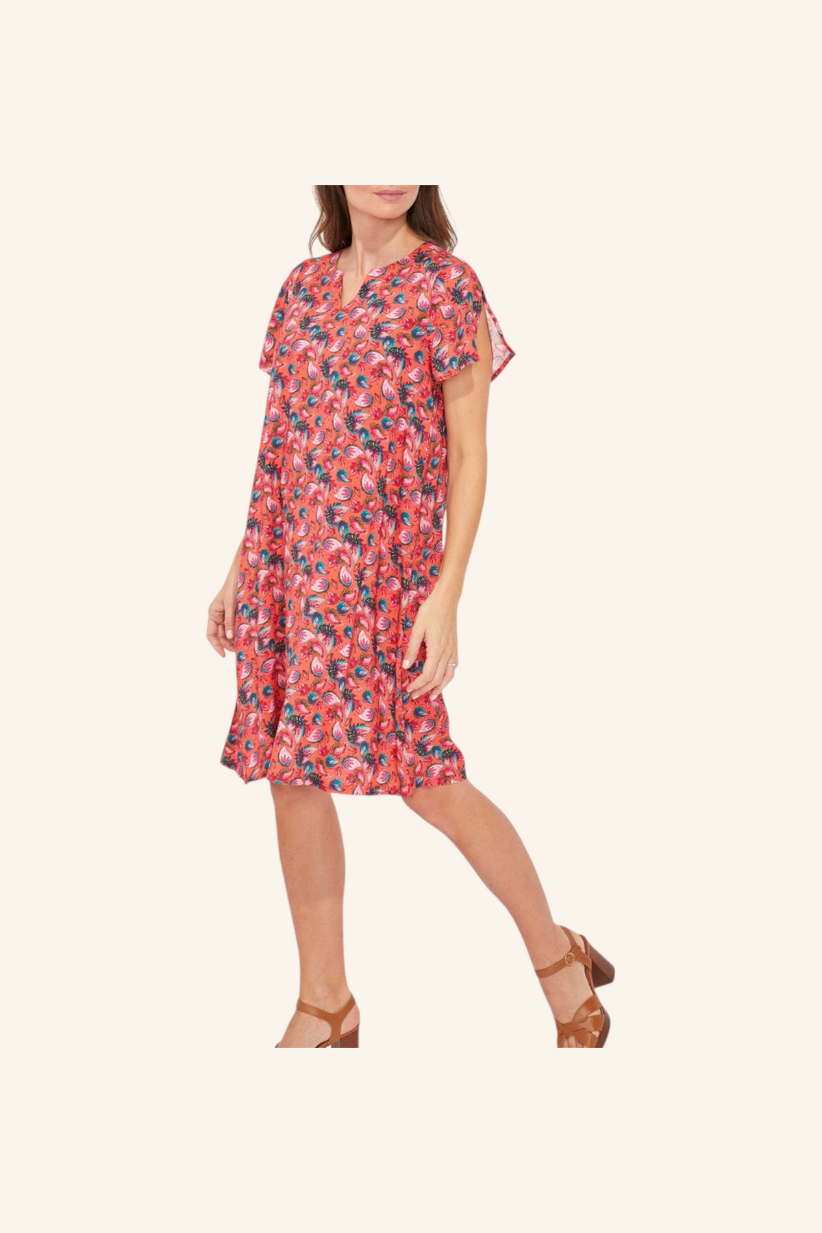 Robe imprimée fluide évasée Ecovero ZOE