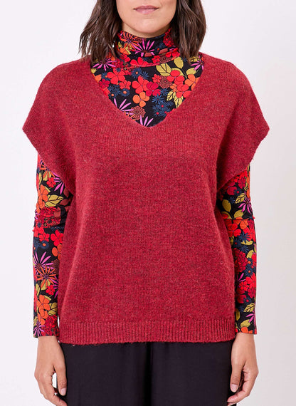 Pull tricot sans manche uni DAKILA