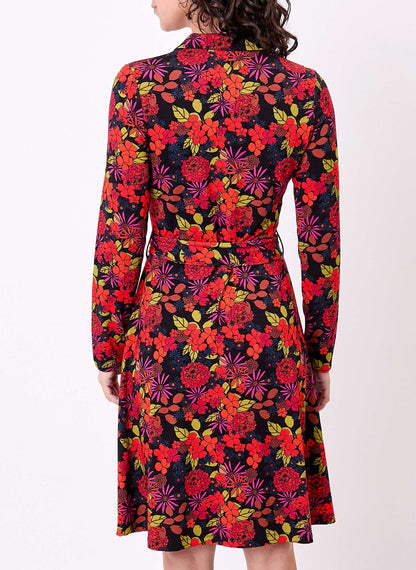 Robe imprimée maille fluide ceinturée EZONE