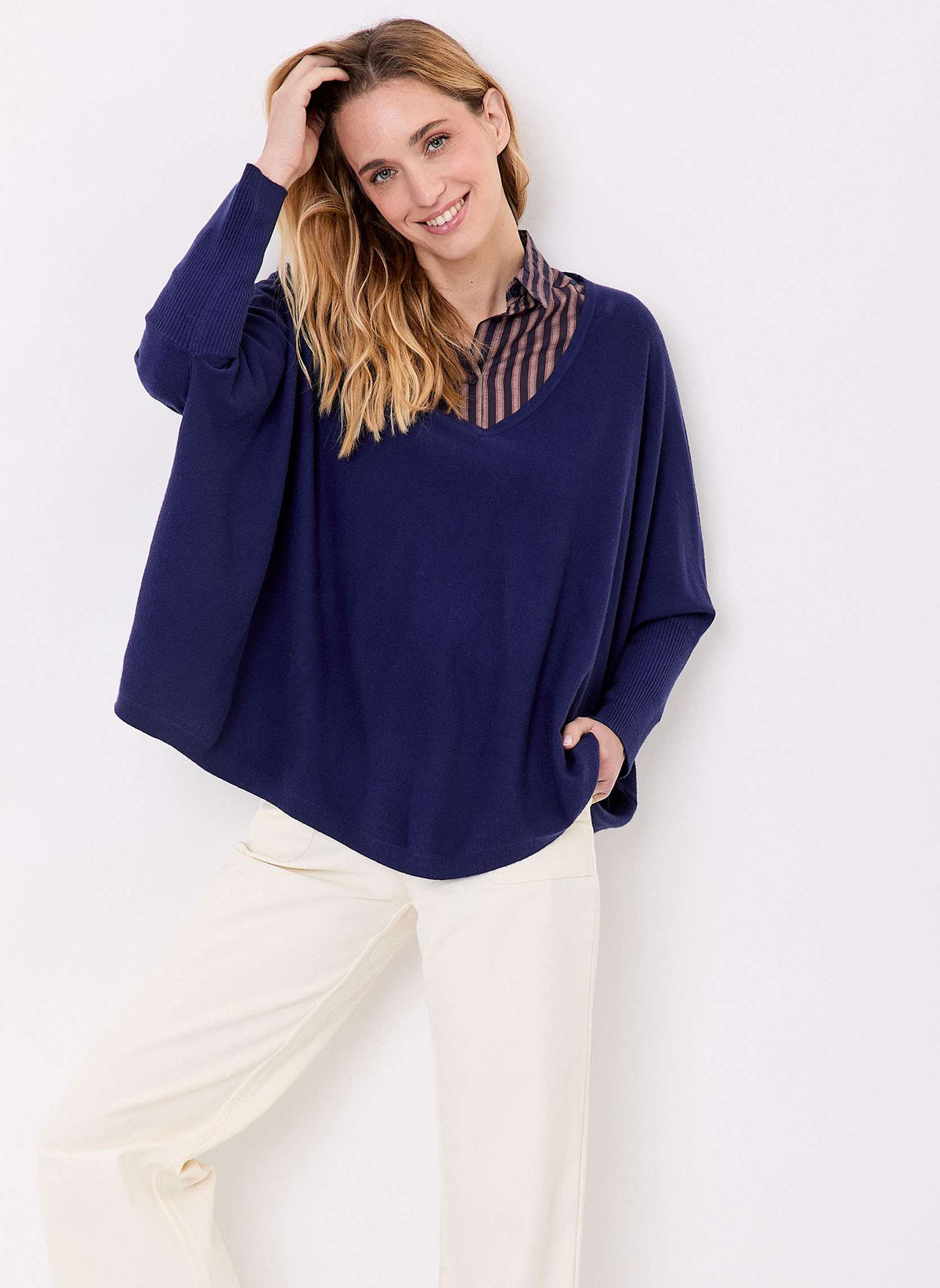 Pull oversize maille col V LANA