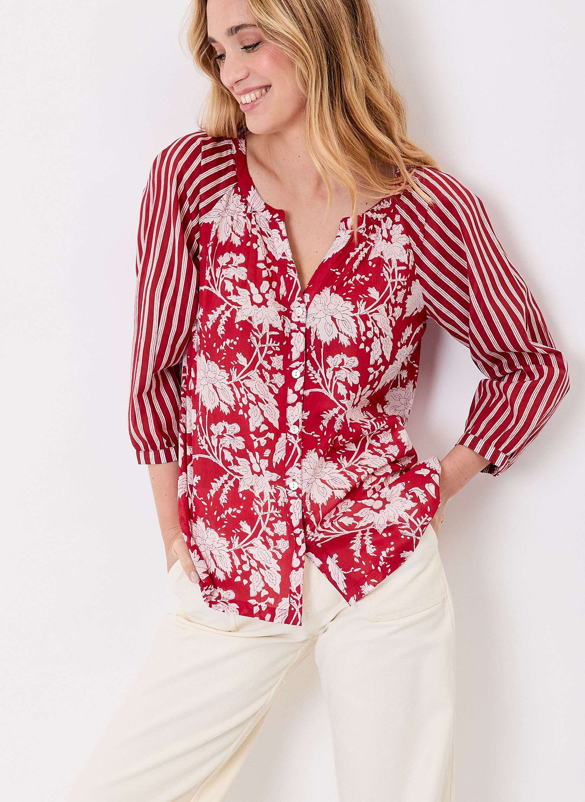 Blouse imprimée ample voile de coton bio OCCI
