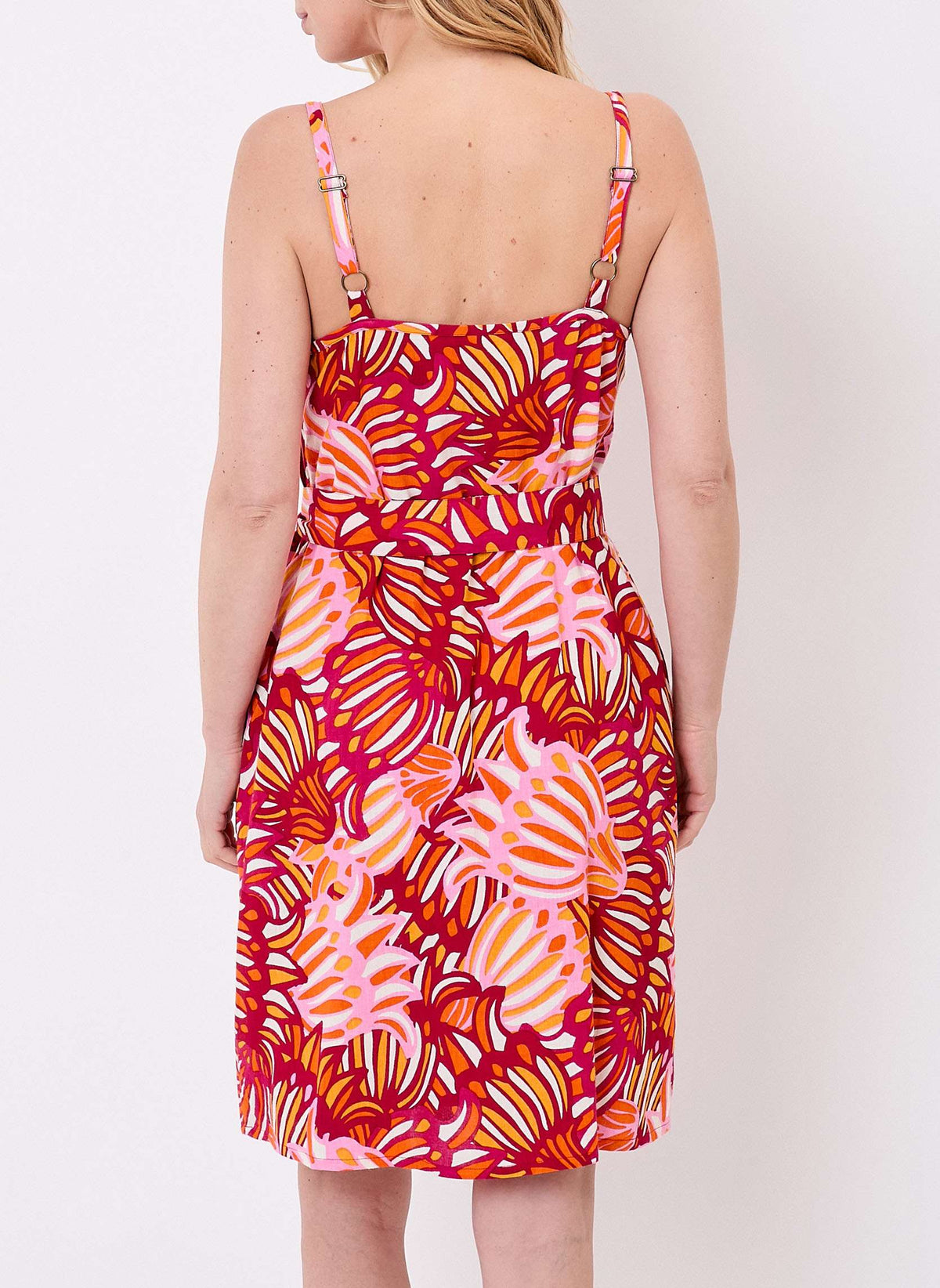 Robe imprimée fluide sans manches avec ceinture NATHOR