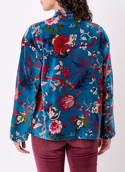 Veste Kimono velours imprimé indien DHARMA