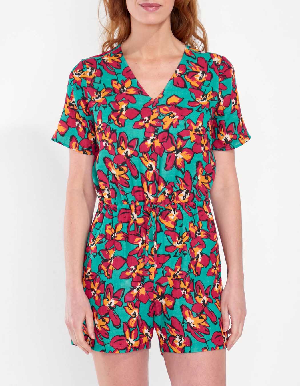 Combi-short gaze de coton WAKABA