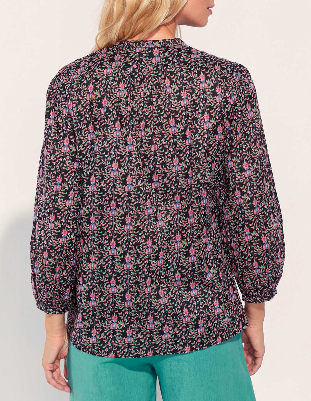 Blouse imprimée coton bio col tunisien RENATA