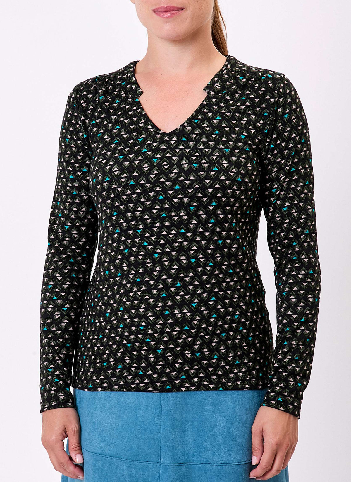 T-shirt imprimé fluide col V maille ORVAR