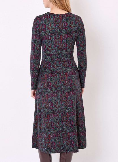 Robe midi imprimée maille fluide BANY