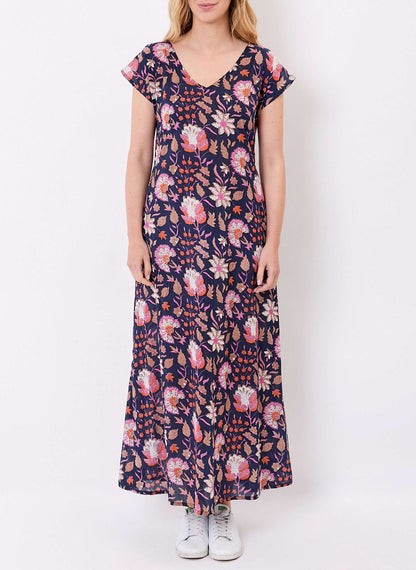 Robe longue imprimée voile de coton bio ALAIANE