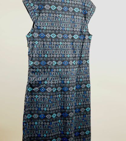 Robe coton imprimé col V sans manche OJANY