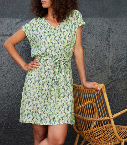 Robe droite imprimée ceinturée Ecovero TERESA