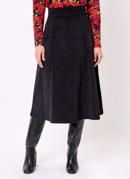 Jupe midi évasée velours bio KIMEE